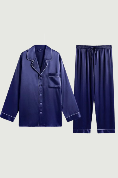 Silk spring summer autumn Men pajamas boy night growns