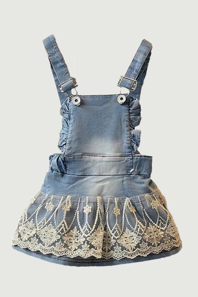 Summer Baby Girls Clothing Kids Overalls Lace Denim Suspender Bib Skirts Cute Toddler Straps Skirt Clothes