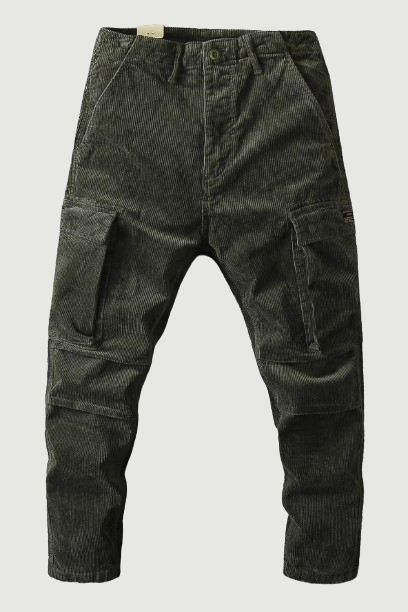 Winter New American Retro Heavyweight Corduroy Cargo Pants Men's Washed Loose Casual Straight Trousers