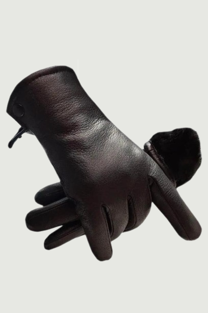 Winter Men's Real Wool Thick Deerskin Gloves Men's Classic Wool Gloves Boys Genuine Leather