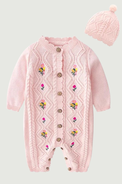 Spring Spring And Autumn Outfit Coat Cute Baby Girls Long Sleeve Bodysuit Kids Girls Knitting Costumes For Girls Kids