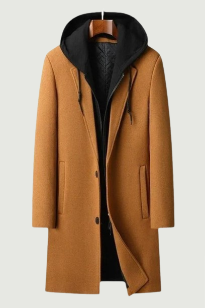 Men Hooded Woolen Blends Cashmere Long Casual  Wool Coats Trench Coats Male Winter Coats Business Casual Winter Jackets Size 4XL