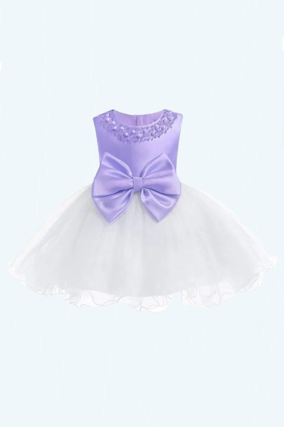 Baby Girl Wedding Ball Gown Dress Girls Princess Party Bow Dress Toddler Kids Baptism 1st Birthday Clothes