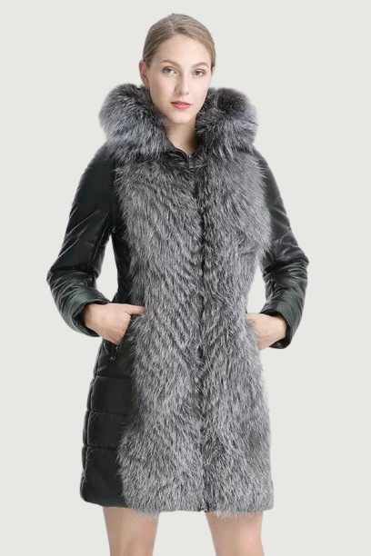 Winter Women Jacket Real Fur Coat Leather Jacket  Natural Fox Fur Warm Coat Detachable Jacket Female Casual Leather