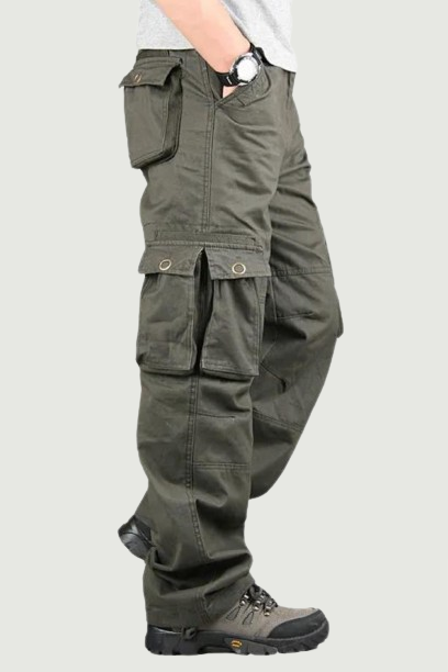 Men's Cargo Pants Cotton Casual Long Trousers Baggy Multi Pocket Military Tactical Pan