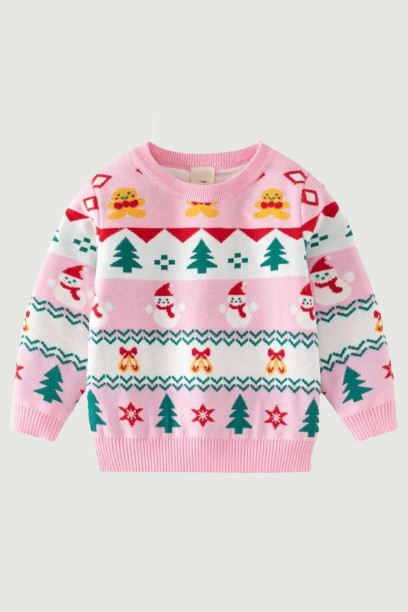 Christmas Boys Girls Sweaters For Autumn Winter Snowman Children's Sweatshirts Baby Clothes