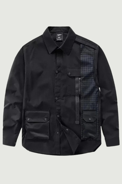 Spring Long Sleeve Tactical Shirts Coat Men Hip Hop Black Tops Male Clothing