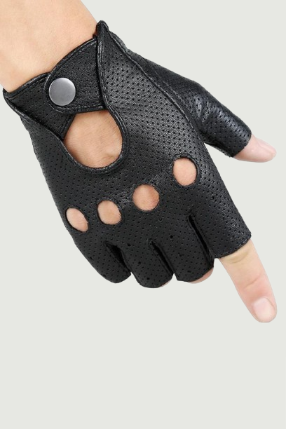 Genuine Leather Gloves Semi-Finger Spring And Summer Sunscreen Thin Breathable Slip-Resistant Hip-Hop Semi-Finger Fitness Gloves