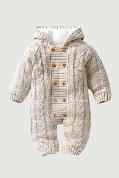 Thick Warm Infant Baby Rompers Winter Clothes Newborn Baby Boy Girl Knitted Sweater Jumpsuit Hooded Kid Toddler Outerwear