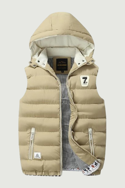 Men's Vest Winter Vest Casual Waistcoat Men's Sleeveless Jacket Warm Men's Vest Overcoats Hat Detachable