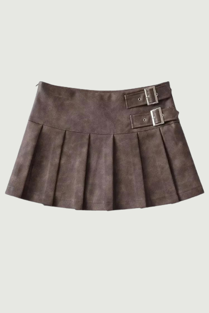 Women Autumn Street Style Pleated Mini Skirts Sexy Slim Mid Waist Super Short Skirt