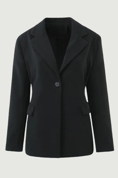 Women Single Button Slim Boyfriend Blazer Coat Long Sleeve Female Black Suit Jacket