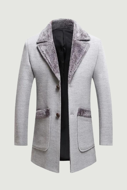 Winter High-end Boutique Thickened Warm Men's Casual Business Woolen Coat Male Slim Long Jacket