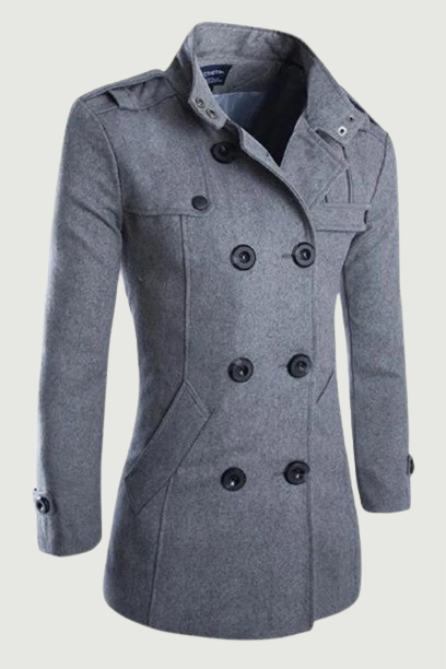 Men Double-breasted Trench Coats Men Blends Winter Jackets Warm Coat Male Mid -length Business Casual Jacket