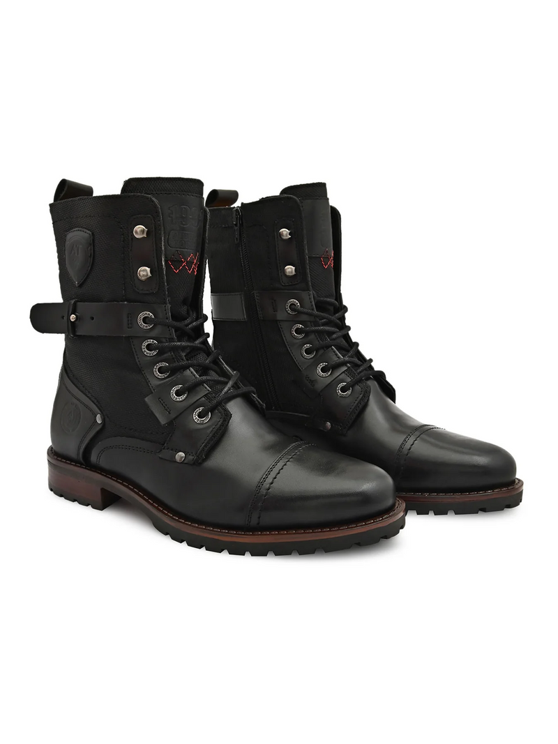 TAN CAP TOE MILITARY BOOTS