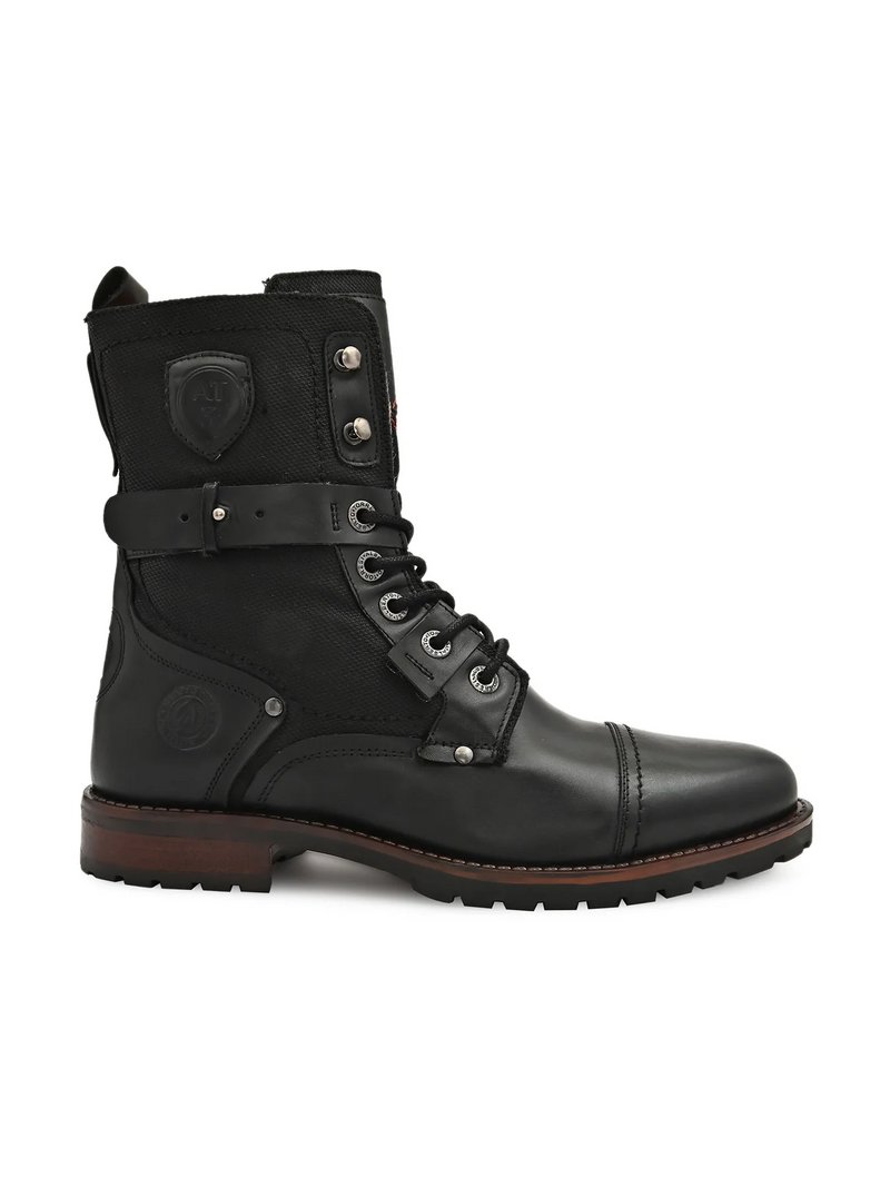 TAN CAP TOE MILITARY BOOTS