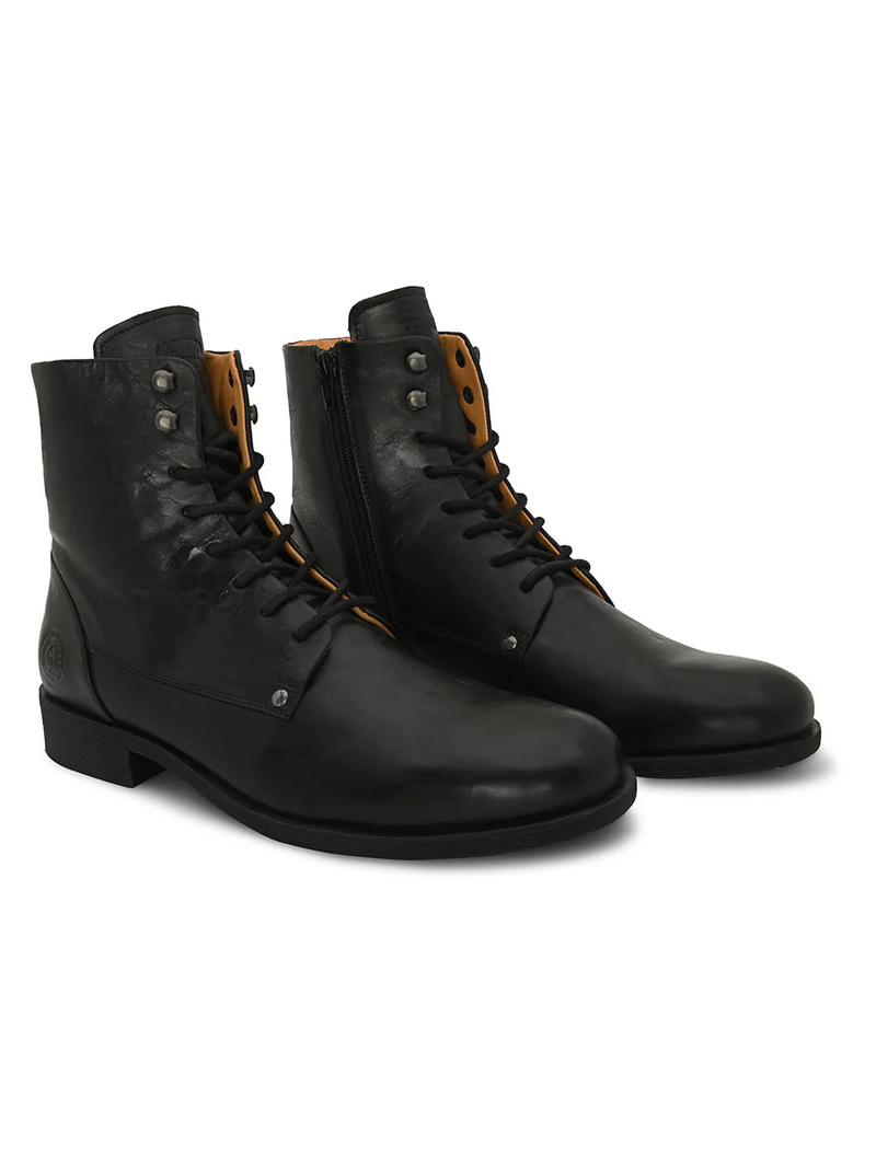 BLACK MEN LACE CLOSURE BOOTS