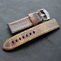 Handmade Oily Retro Leather Watchbands 20MM 22MM Soft And Rough Hand Stitching Leather Strap