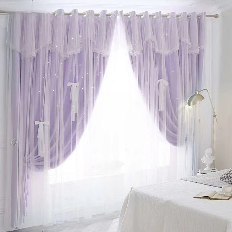 Curtains Princess Dream Double with Yarn Blackout Curtains for Living Dining Room Bedroom