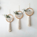 Macrame Wall Hanging Nordic Ins Door Wall Decoration Home Background Round Wall Tapestry Woven Flower Pot  Dorm Room Decor