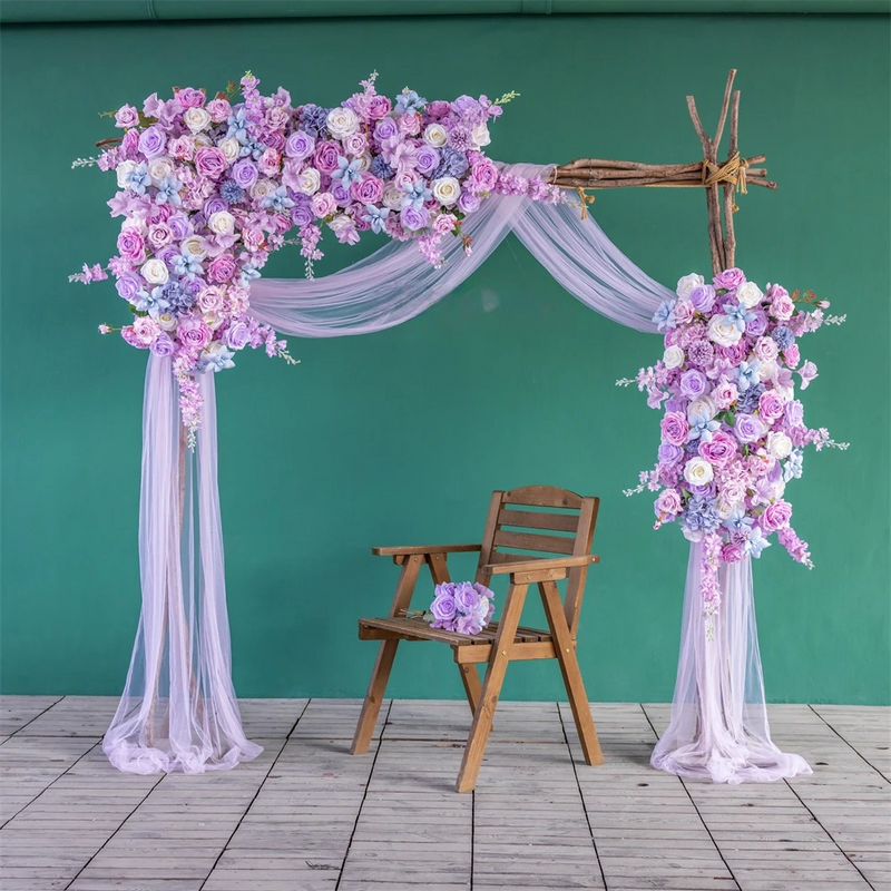 Wedding Party Background Decoration Customized Pink Purple Blue Series Rose Floral