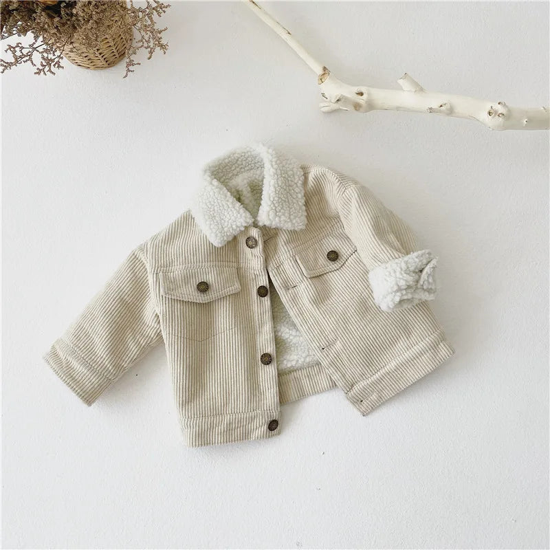 Baby Corduroy Jacket Infant Toddler Child Coat Autumn Spring Winter Warm Thick Kid Outwear