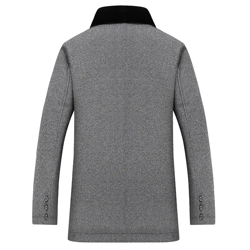 Men Woolen Coat Winter Long Coat Men Winter Jacket Autumn Men Wool Blend Overcoat Trench Coat