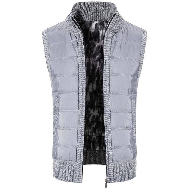 Autumn and Winter Men's Cotton Coat Warm Outer Wear Vest Cotton Vest Casual Sleeveless Jacket