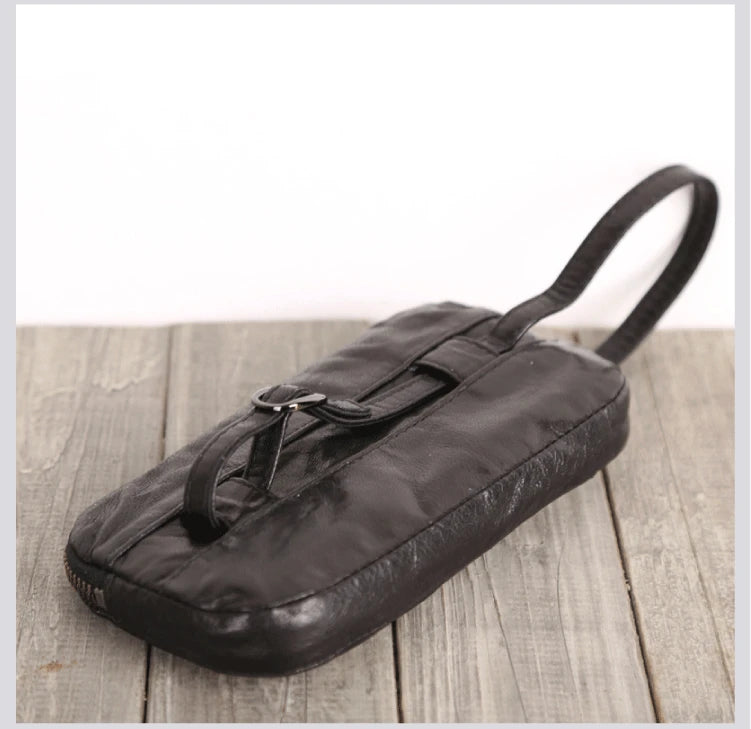 Mini Clutch Bag Men Leather Top End Male Long Purses Casual Wallet Hand Bag