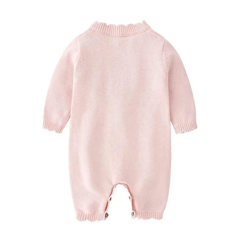 Spring Spring And Autumn Outfit Coat Cute Baby Girls Long Sleeve Bodysuit Kids Girls Knitting Costumes For Girls Kids