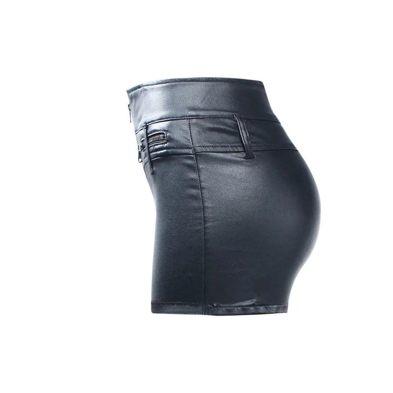 Mid High Waist Shorts Women Stretchy Zipper Shorts For Women