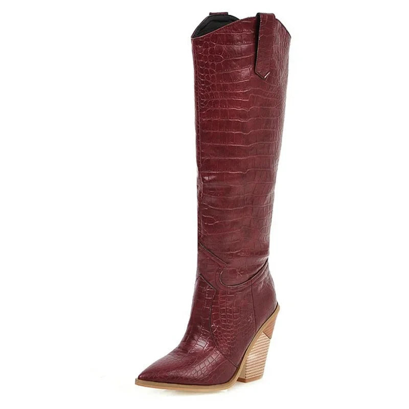 Women Shoes  for Women Pointed Toe High Heel Female Long Boots Knee High Boots