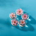 15mm-16mm 5pcs No-Hook Glass Ball And Flowers For DIY Earrings Bracelet Choker Necklace Jewelry Making Beads