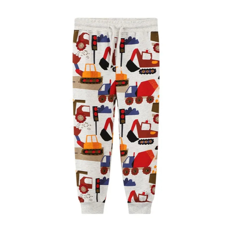 Autumn Spring Boys Sweatpants Drawstring Embroidery Sport Trousers Baby Pants Full Length