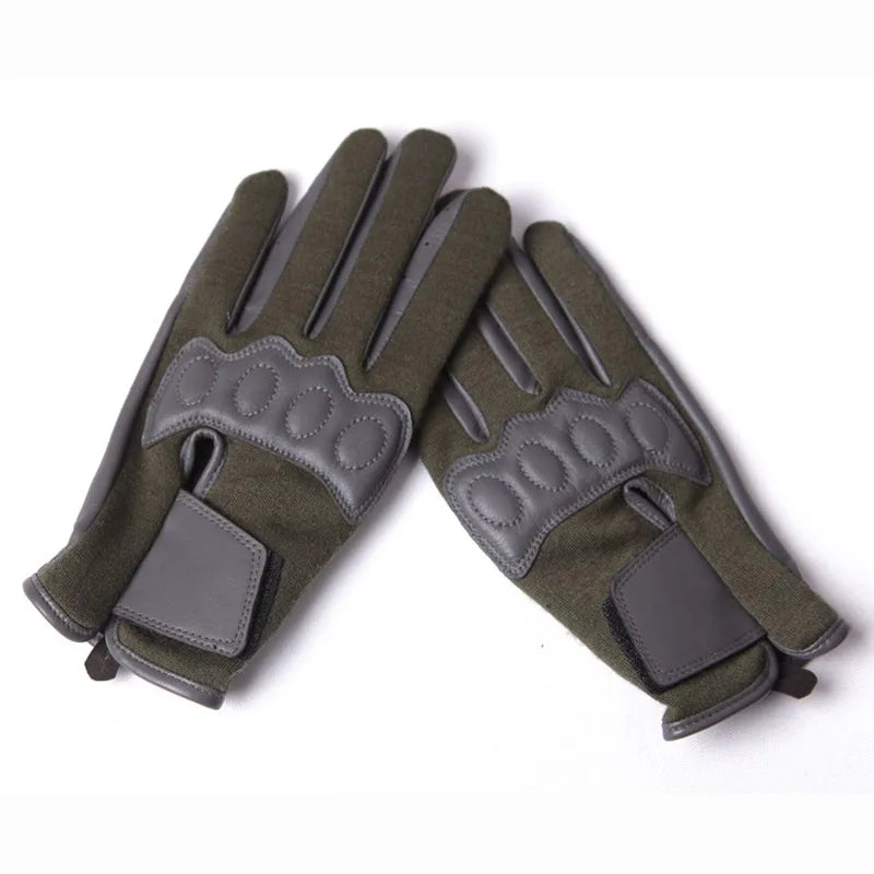 Leather Men Gloves Pilot Flame Retardant Cloth Genuine Leather Breathable Touchscreen Gloves Male