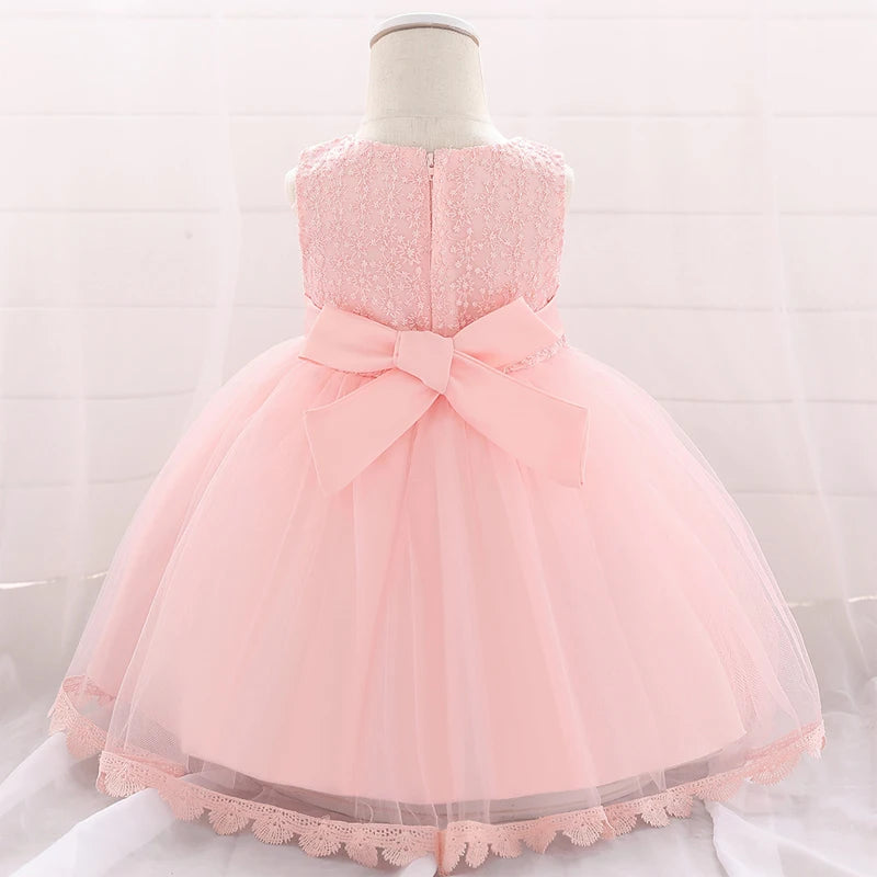 Christmas Celebration Christening First Birthday Dress Baby Girl Party Flower Toddler Infant Princess Clothes