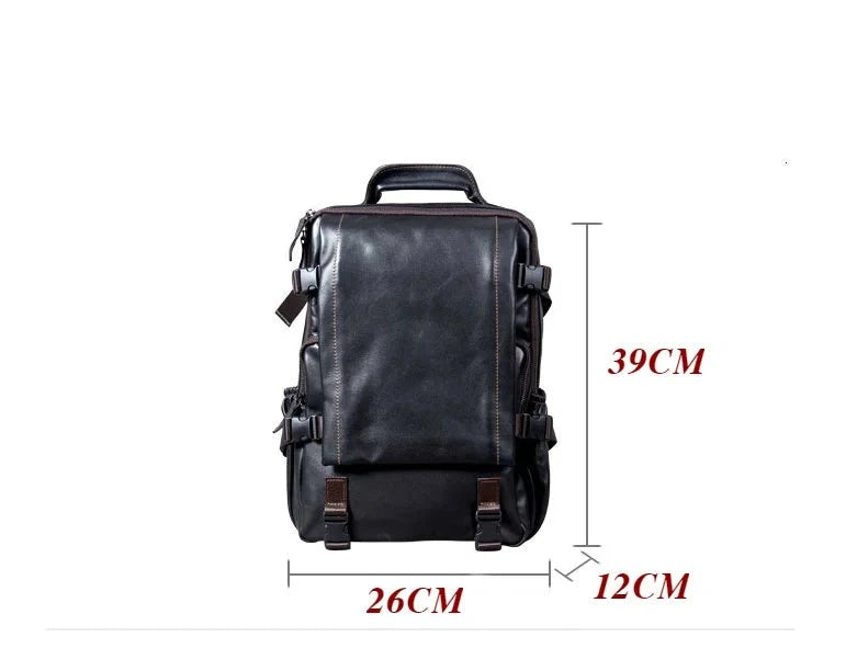 Genuine Leather Handmade Men Backpack Soft Leather Bag