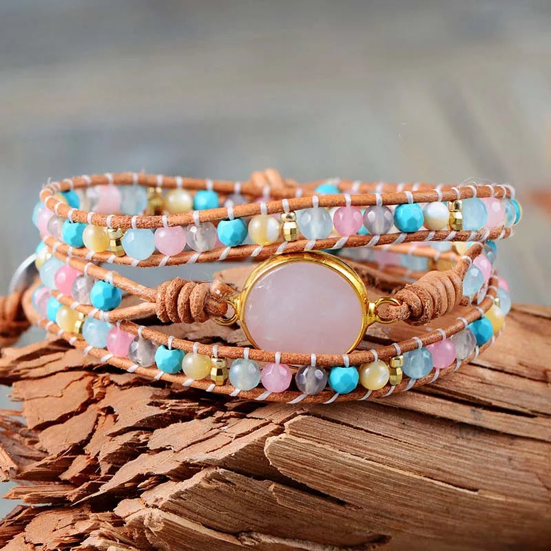 Leather Wrap Bracelets Strands Women Jewelry Free Shipping