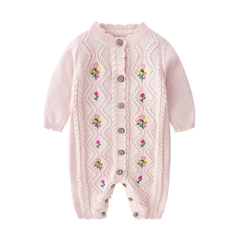 Spring Spring And Autumn Outfit Coat Cute Baby Girls Long Sleeve Bodysuit Kids Girls Knitting Costumes For Girls Kids