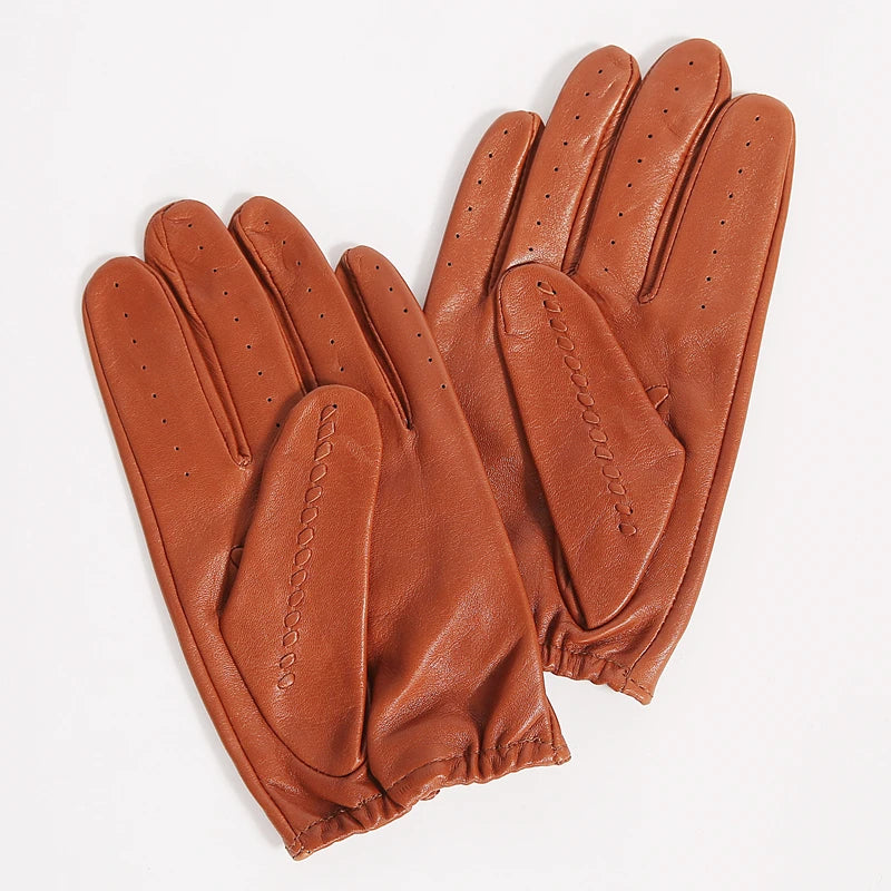 Retro Gloves Male Leather Gloves Thin Breathable Short Spring Autumn Men Driving Gloves