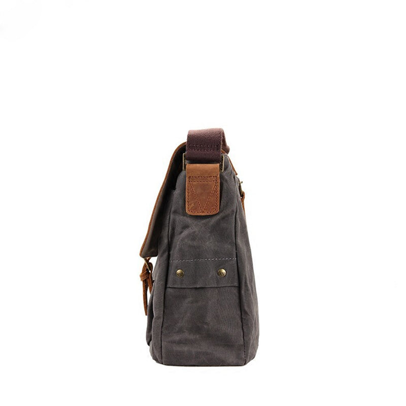 Men Canvas Leather Messenger Bag Male Casual Vintage Shoulder Bags Waterproof Crossbody Bags High Quality Travel Bag