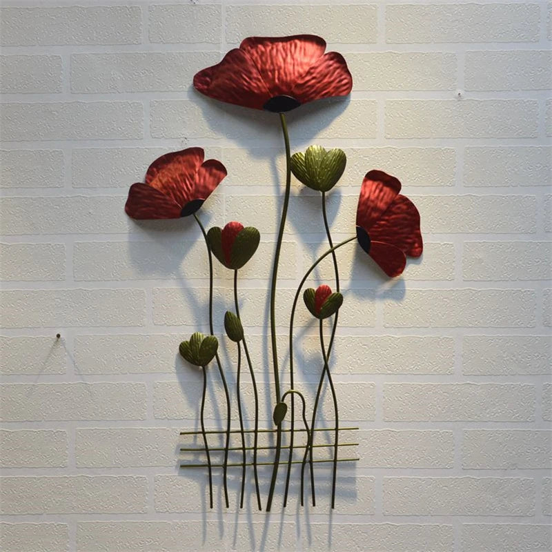 Creative Hanging Wall Mural Solid Iron Flower Pendant Modern Living Room Decoration Ornaments Decor