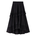 Autumn Pleated Skirt High Waist Irregular Hem Flouncing Women Long Skirts Saia Women White Skirts