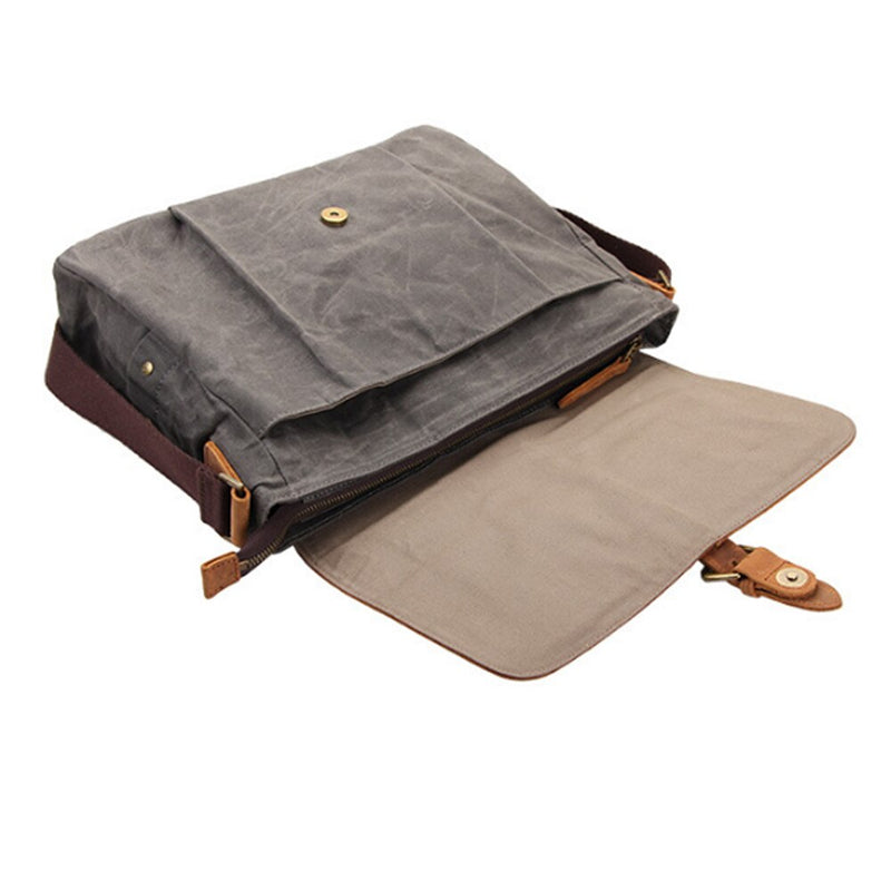 Men Canvas Leather Messenger Bag Male Casual Vintage Shoulder Bags Waterproof Crossbody Bags High Quality Travel Bag