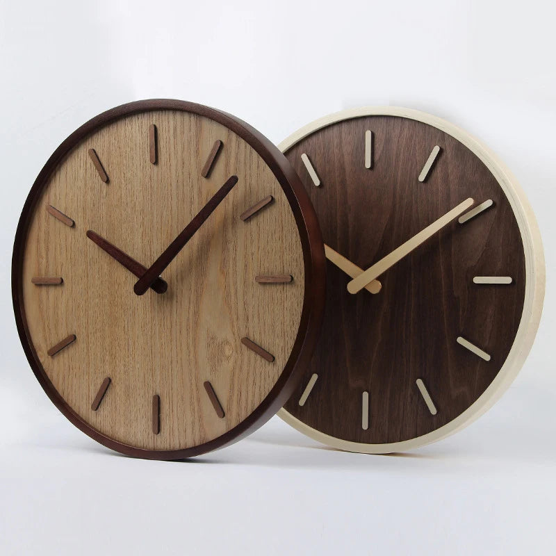 Creative Large Bamboo Wood Wall Clock Simple Modern Design Watch Living Room Wooden Clocks Silent