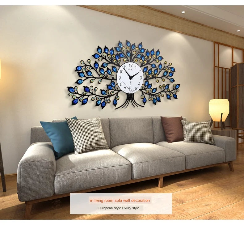 Luxury Wall Clock Living Room Wall Home Decorative Art Clock Mechanism Quartz Watch Home