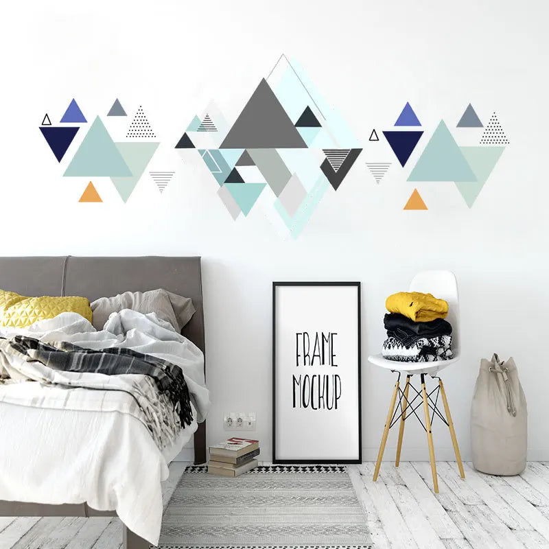 Geometric Patterns Combination Wall Stickers Minimalist Home Decoration Mural Living Room Bedroom