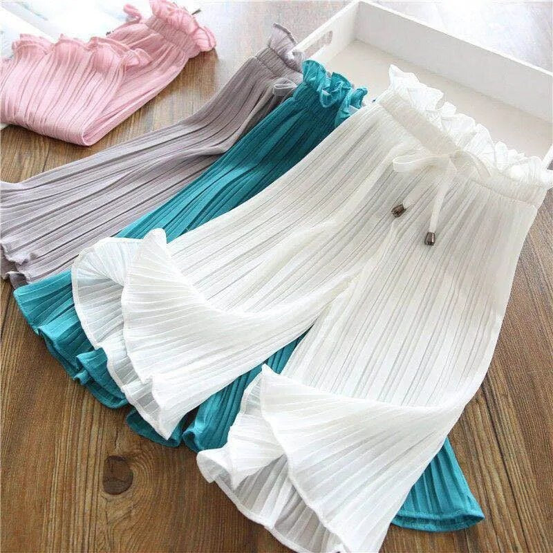 Summer Girls Wide Leg Pants Kids Wears Girls Casual Toddler Wear