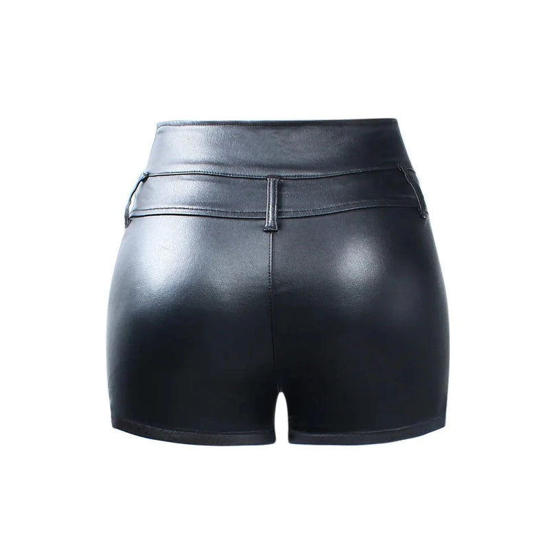 Mid High Waist Shorts Women Stretchy Zipper Shorts For Women