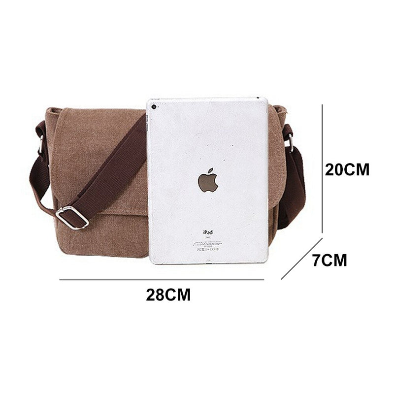 Men Messenger Bags Canvas Shoulder Bag Casual Style Satchels Solid Crossbody Bag Retro Small Bags